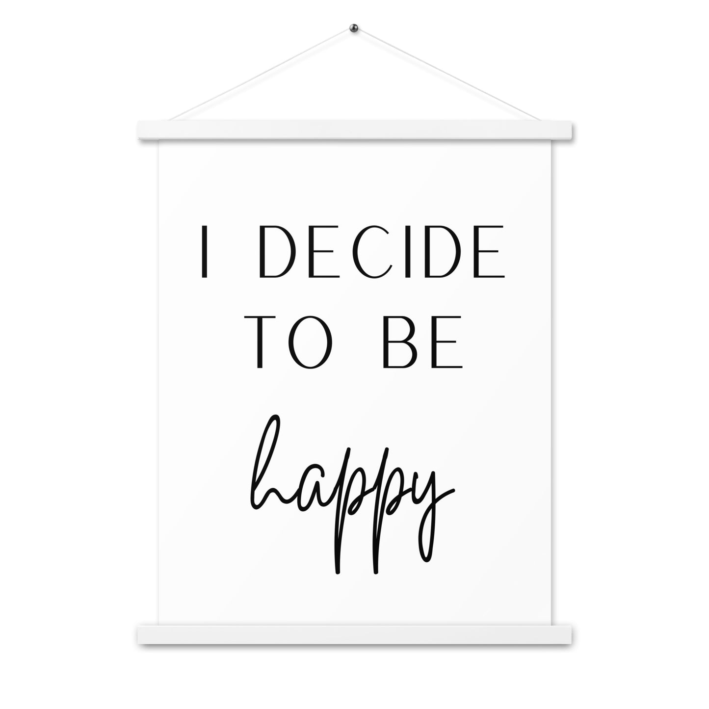 Hängeposter: I decide to be happy